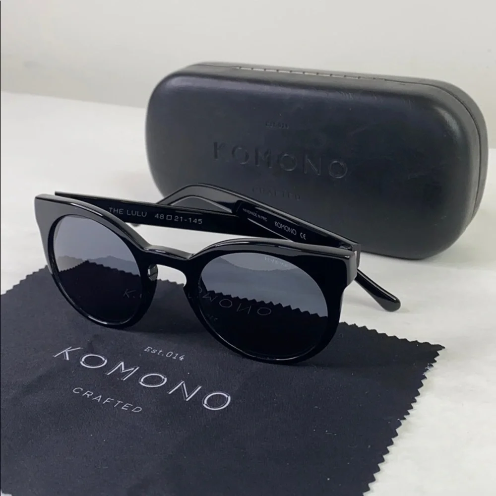 Komono Sunglasses NEW Lulu Glossy Black cat eye